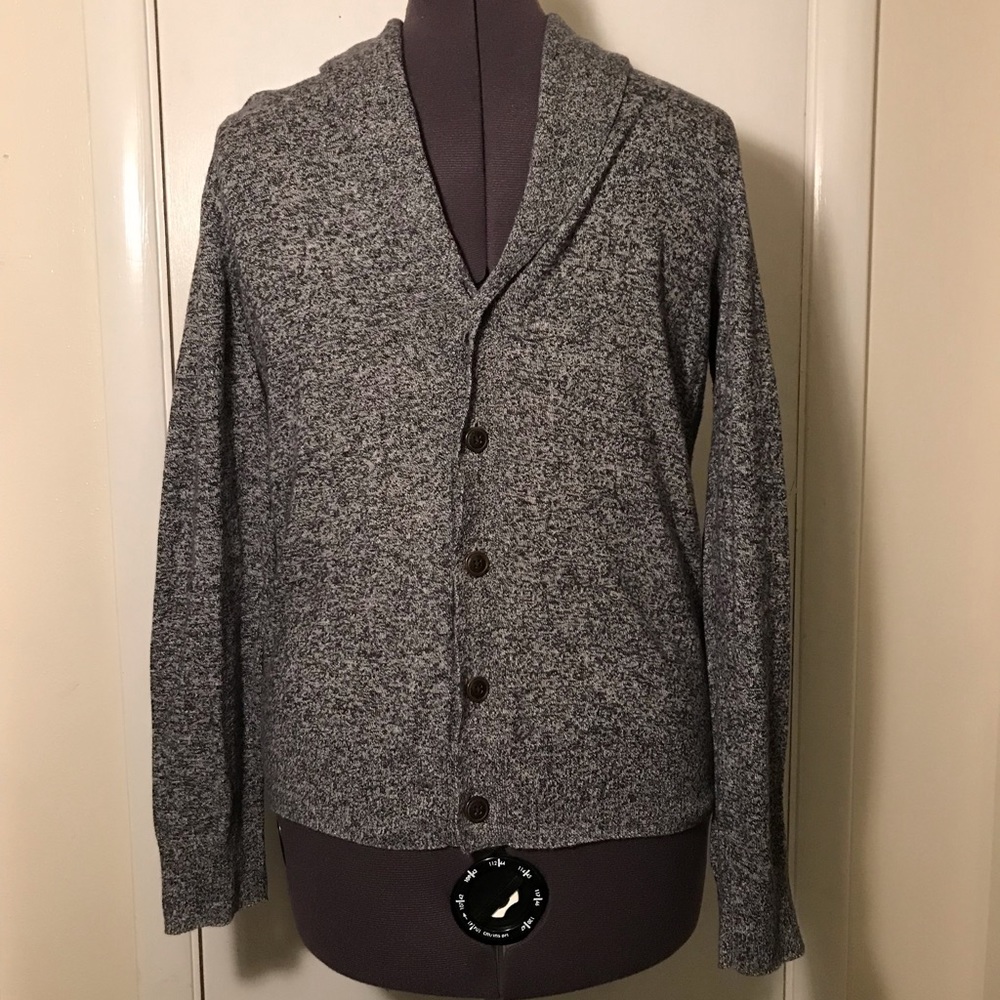 American Eagle Men’s Gray Blend Shawl Collar  Button Up Cardigan Size Small NWOT